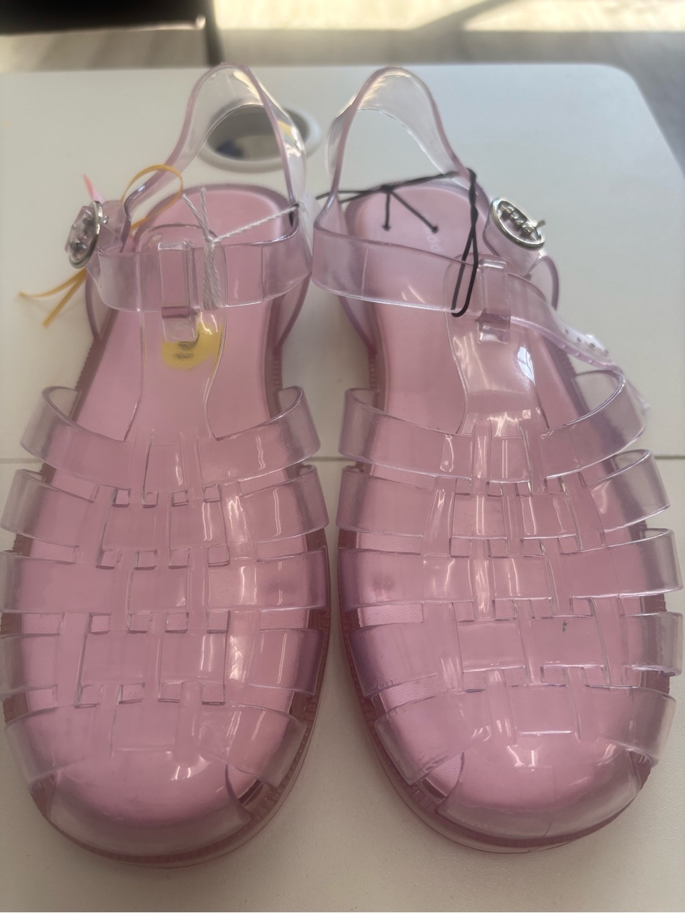 Madden Girl Clear Pink Jelly Fisherman Sandals